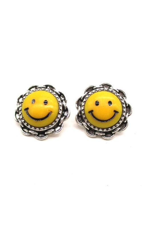 SMILE FACE POST EARRINGS