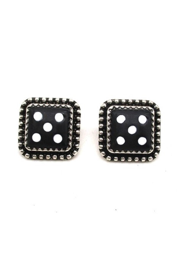 DICE POST EARRINGS