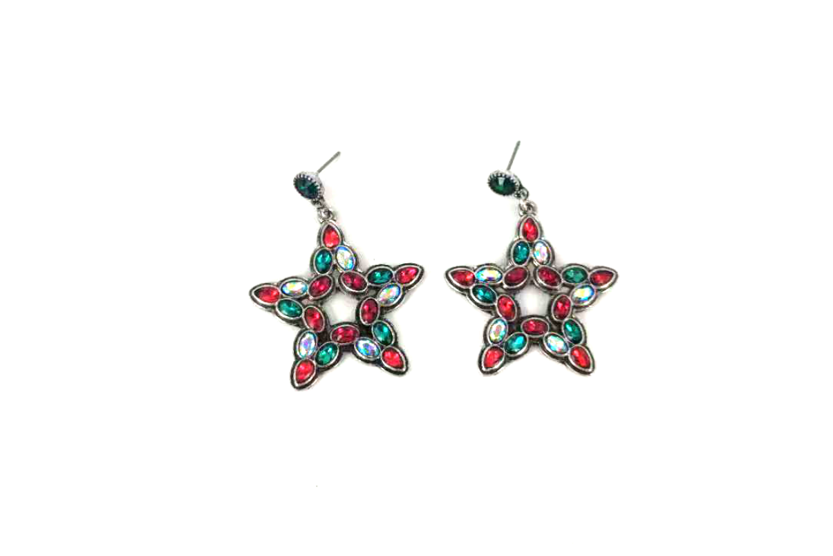 SMALL CRYSTAL STAR EARRINGS
