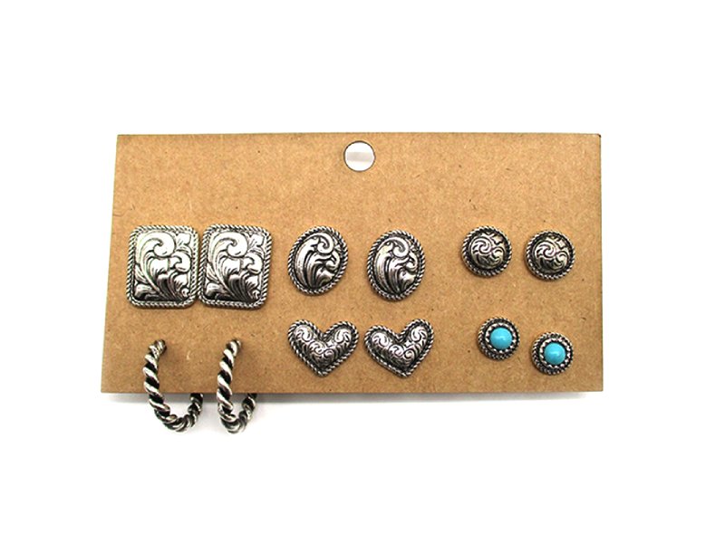 Western 6 Pair Earring Set