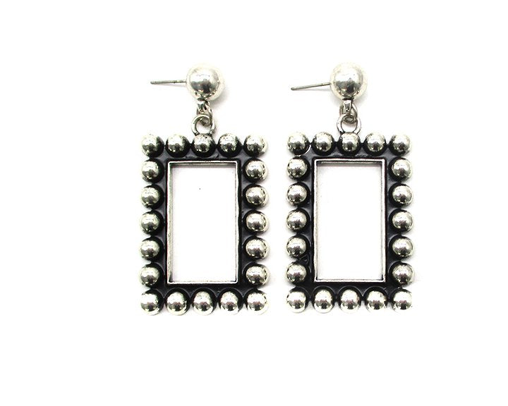 Western Rectangle Cut Bubble Dangle Earring