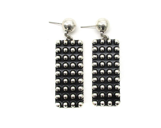 Western Rectangle Dot Bubble Dangle Earring