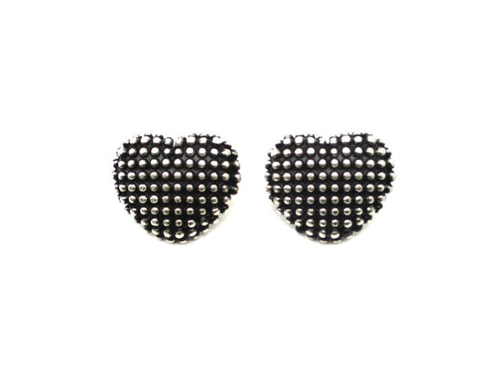Western Dot Bubble Textured Heart Post Earring
