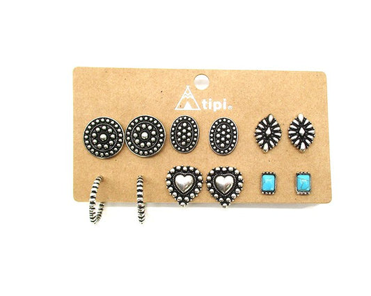 Western Mix 6 Earring Set