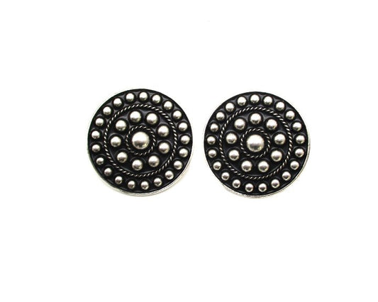 Western Metal Round Concho Bubble Earring