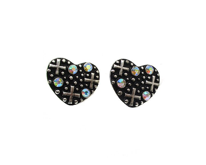 Western Heart Crystal Post Earring
