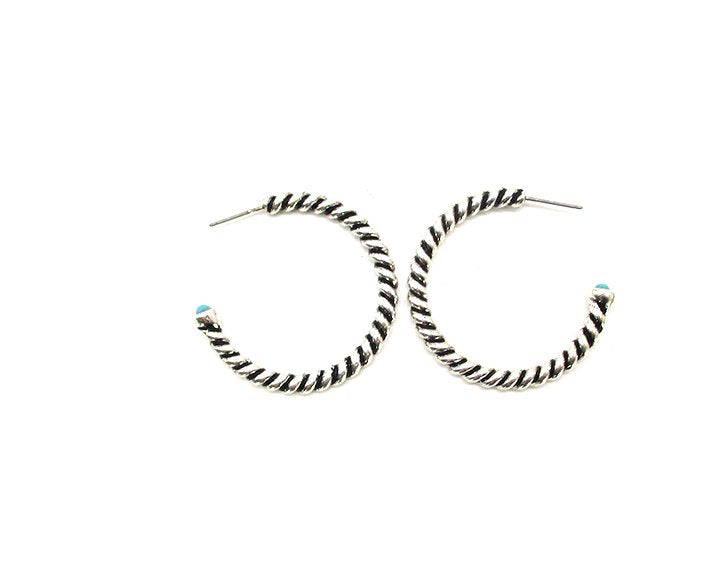Western Bubble Cord Wire Hoop Earring