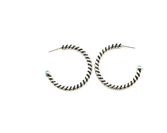 Western Bubble Cord Wire Hoop Earring