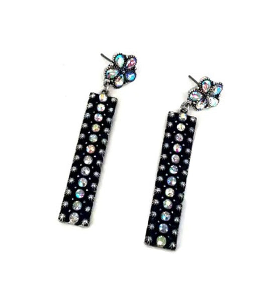 Western Crystal Bar Dangle Earring
