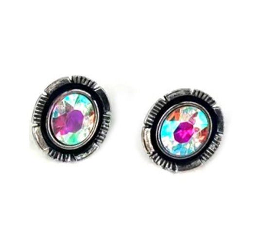 Western Crystal Round Stud Earring