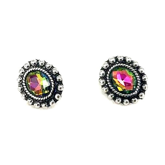 Western Volcano Crystal Oval Earring