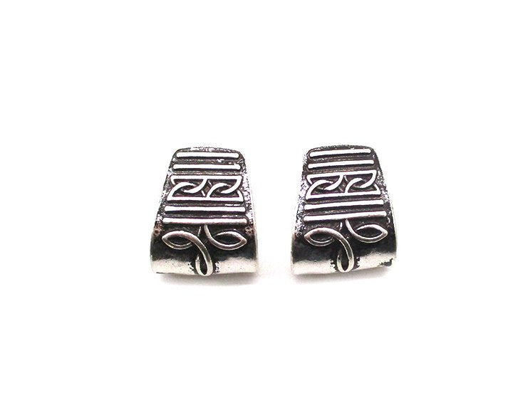 Western Boot Stitch Curled Hoop Earring