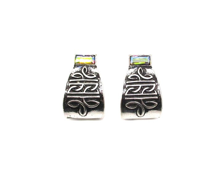 Western Boot Stitch Curled Hoop Earring