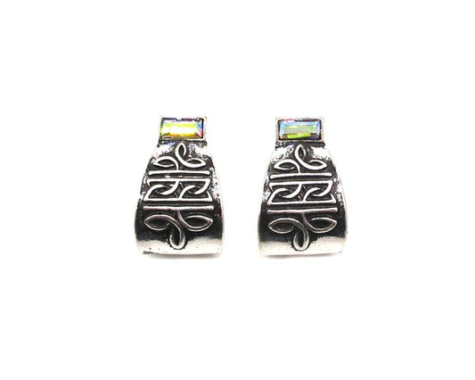 Western Boot Stitch Curled Hoop Earring