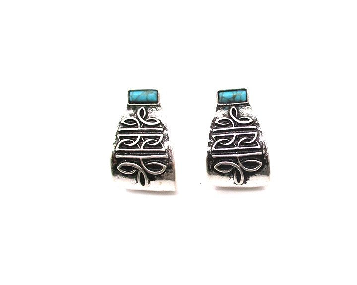 Western Boot Stitch Curled Hoop Earring