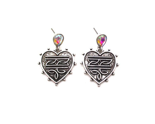 Western Heart Boot Stitch Earring