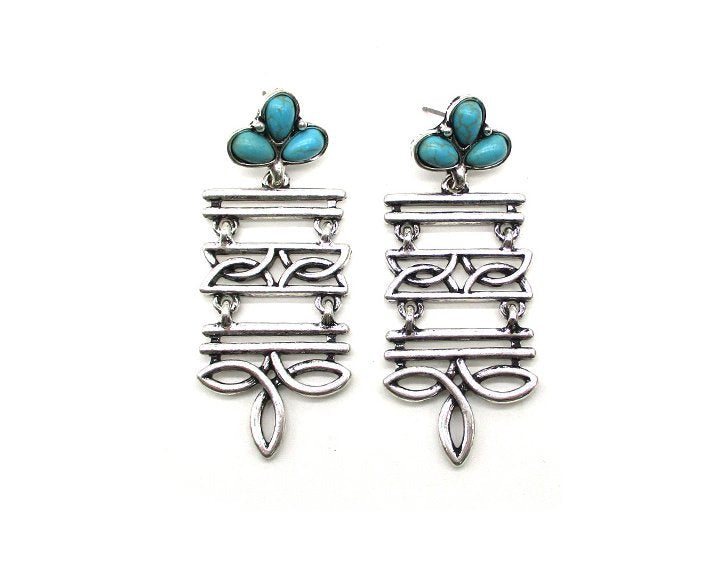 Western Boot Stitch Dangle Earring