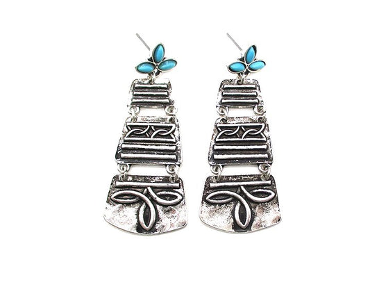 Western Boot Stitch Dangle Earring