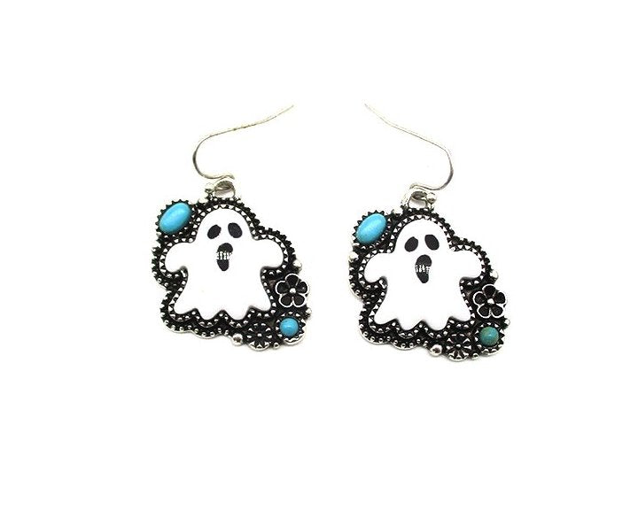 Cute Spooky Ghost Turquoise Earring