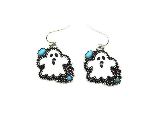 Cute Spooky Ghost Turquoise Earring