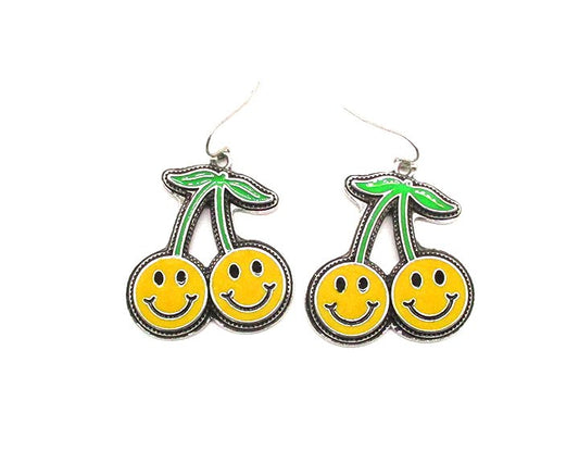 Smiling Cherry Dangle Earring