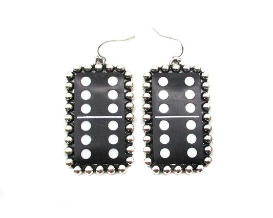 Black Domino Dangle Earring