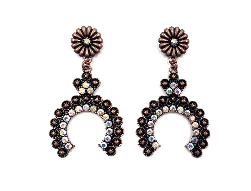 Western Squash Blossom AB Stone Dangle Earring
