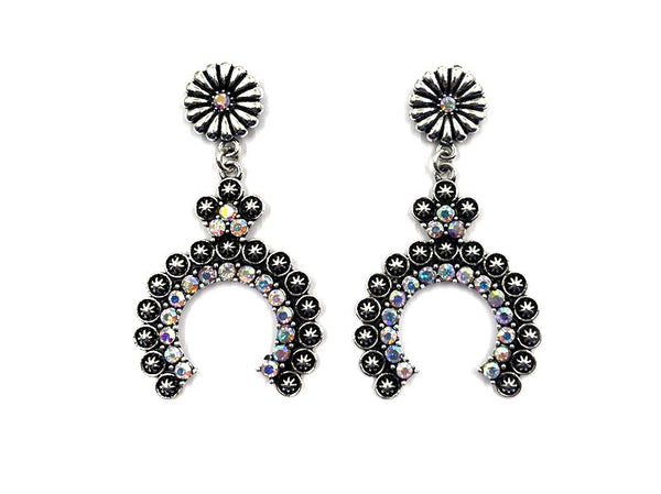 Western Squash Blossom AB Stone Dangle Earring