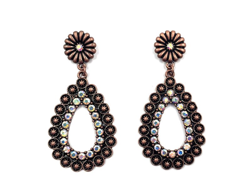 Western Teardrop AB Stone Earring