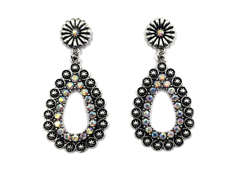 Western Teardrop AB Stone Earring