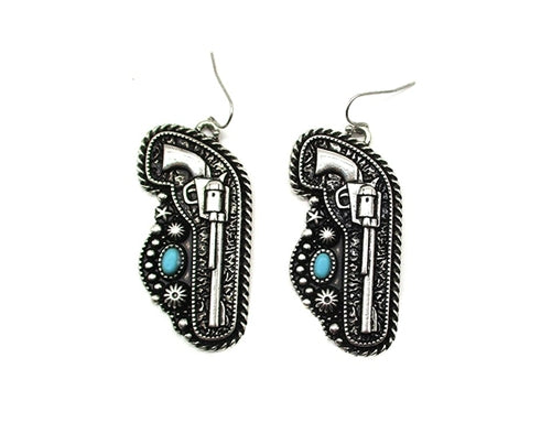 Western Pistol TQ Dangle Earring