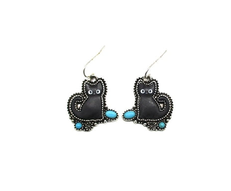 Halloween Black Cat Dangle Earring