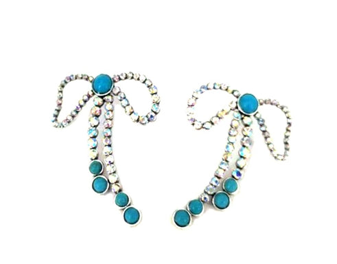Crystal Ribbon Post Earring