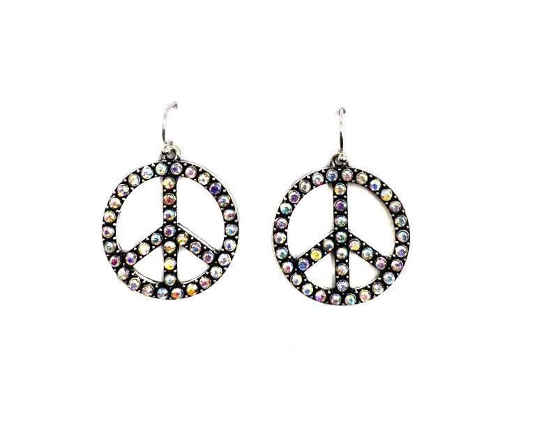 Western 1" Bubble Stone Peace Sing Earring