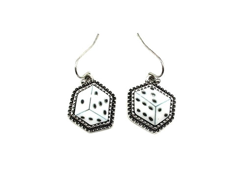 Western Pair Of Dice Dangle Earring