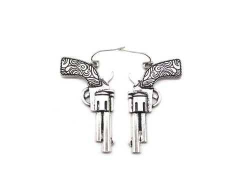 Western Pistol Dangle Earring