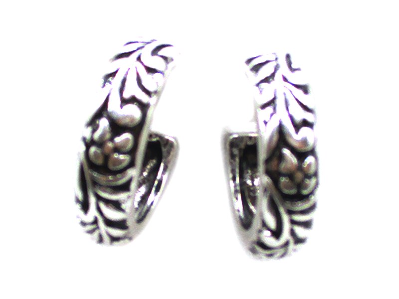 Western Metal Engraved 1" Hoop Earring