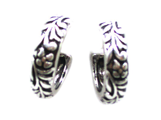 Western Metal Engraved 1" Hoop Earring