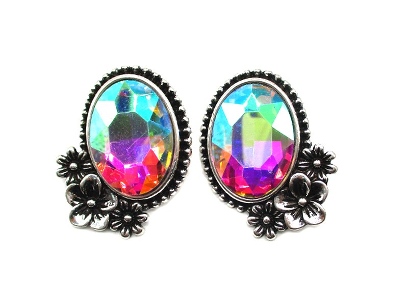 Western Oval Turquoise Post Earring
