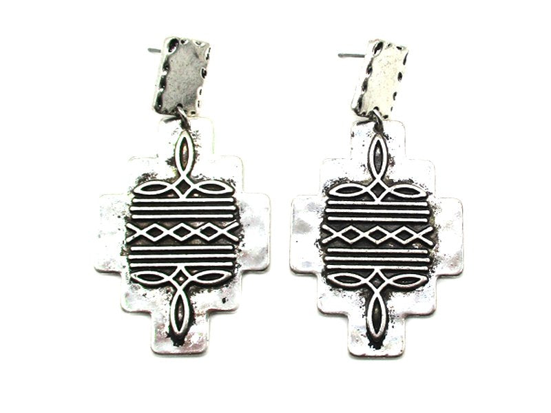 Western Boot Stitch Dangle Earring