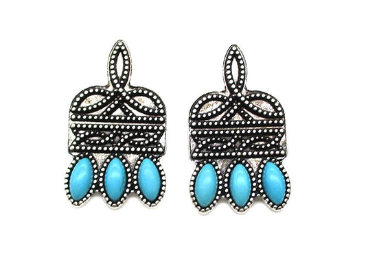 Western Boot Stitch Post Earring
