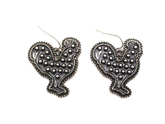 Western Rooster Dot Bubble Dangle Earring