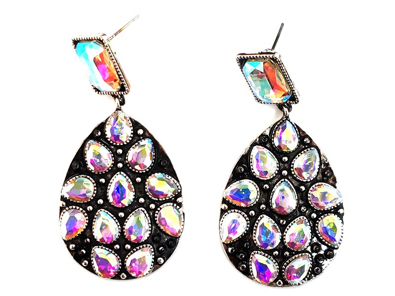 Western Teardrop AB Stone Dangle Earring