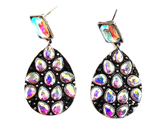 Western Teardrop AB Stone Dangle Earring