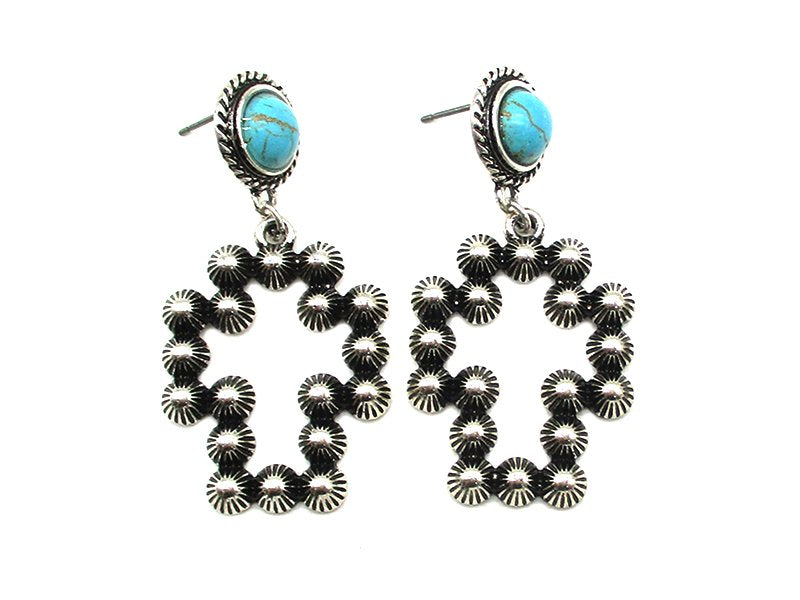 Western Cross Dangle Earring