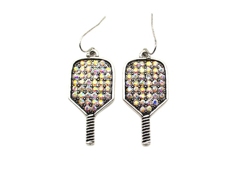 AB Stone Pickleball Paddle Dangle Earrings