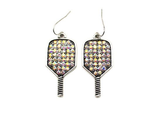 AB Stone Pickleball Paddle Dangle Earrings