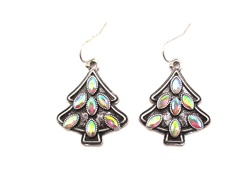 Christmas Tree AB Stone Dangle Earring