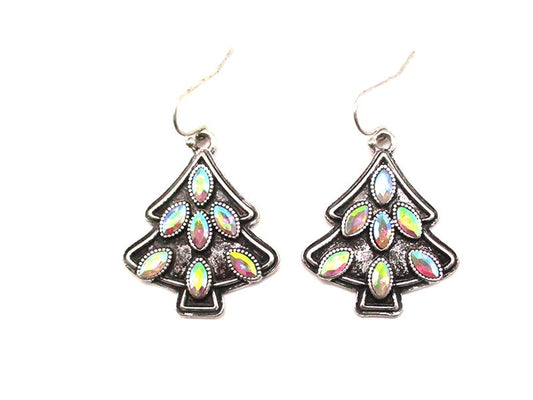 Christmas Tree AB Stone Dangle Earring