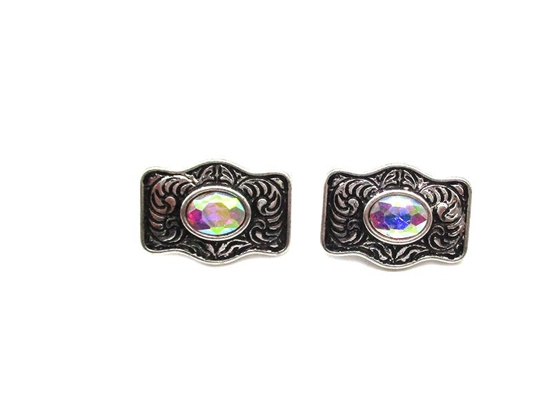 Western Small Belt Buckle Post Earring